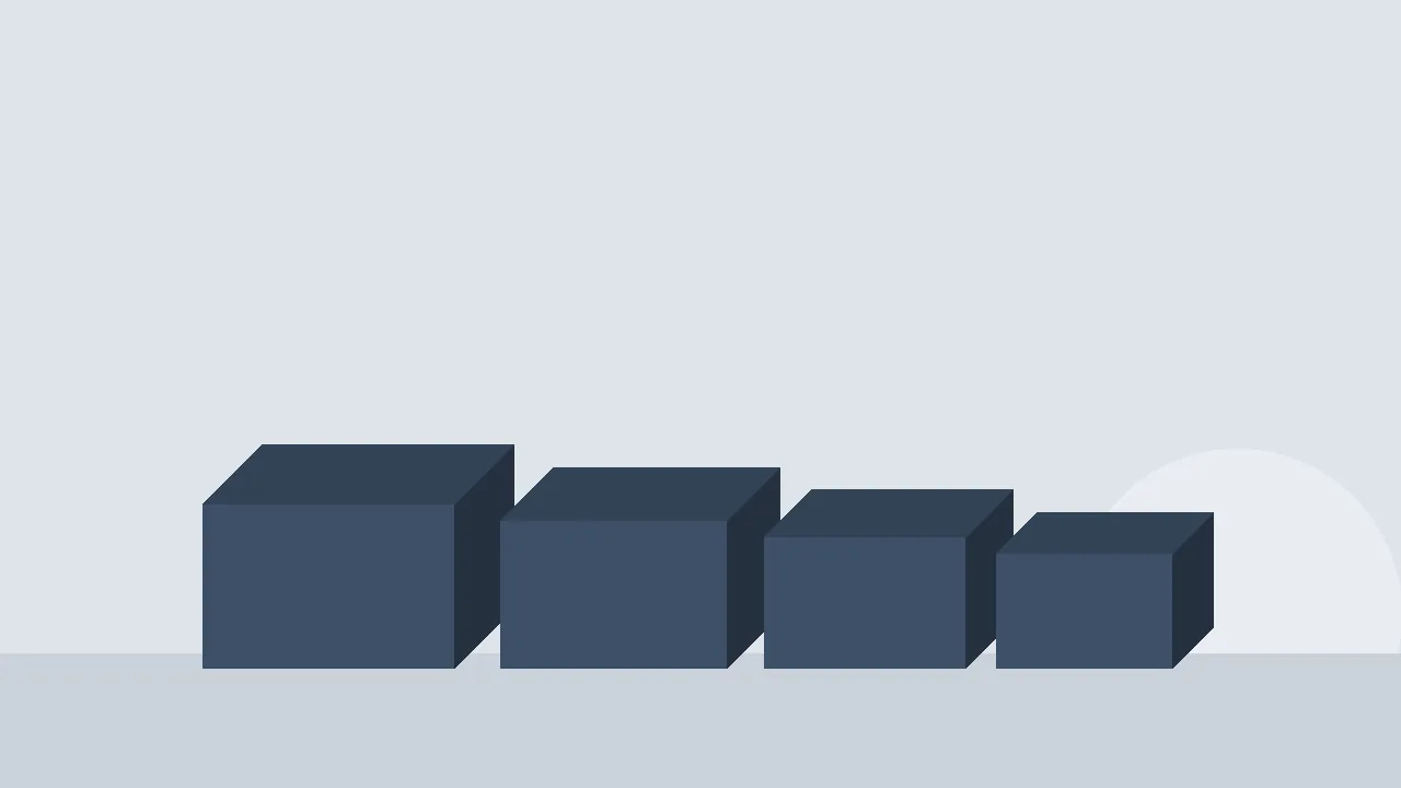 Flat illustration of four identical subscription mailers receding into the distance